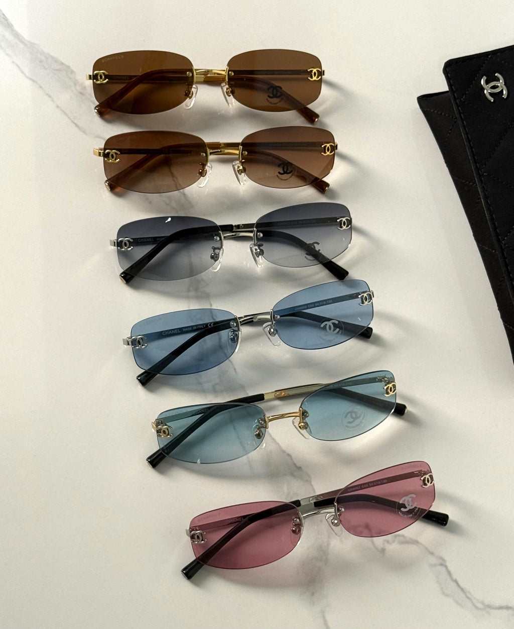 Chanel CC Logo Rimless Sunglasses