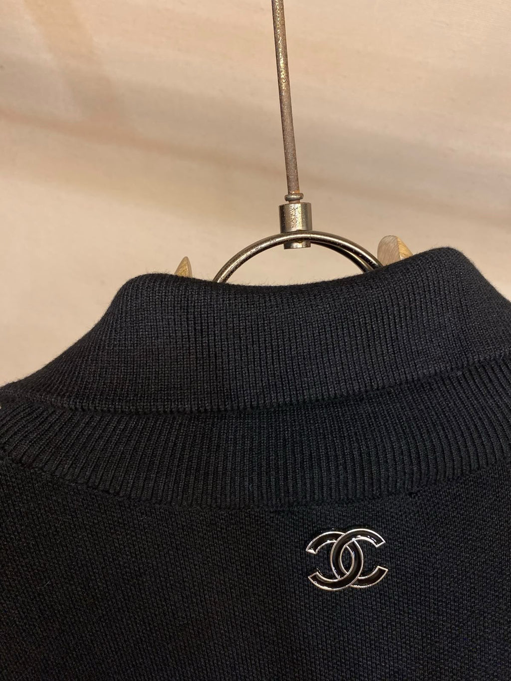 Chanel Cotton and Wool Knit Quarter-Zip Sweater