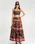 Dolce & Gabbana Carretto-Print Crop Top and Tiered Maxi Skirt Set