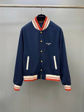 Louis Vuitton Elegant Varsity Jacket in Deep Navy Cotton Jersey