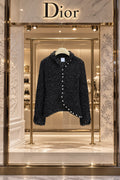Dior Fitted Cardigan in Black Tulle with White PolkaDior Motif