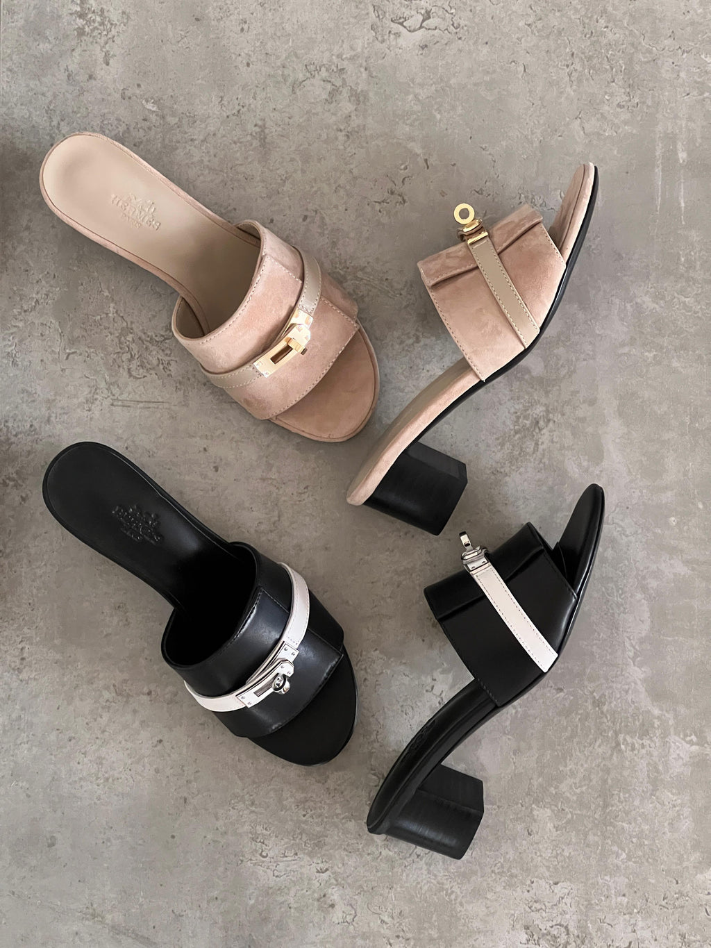Hermes Gigi 50 Heeled Sandal Mules