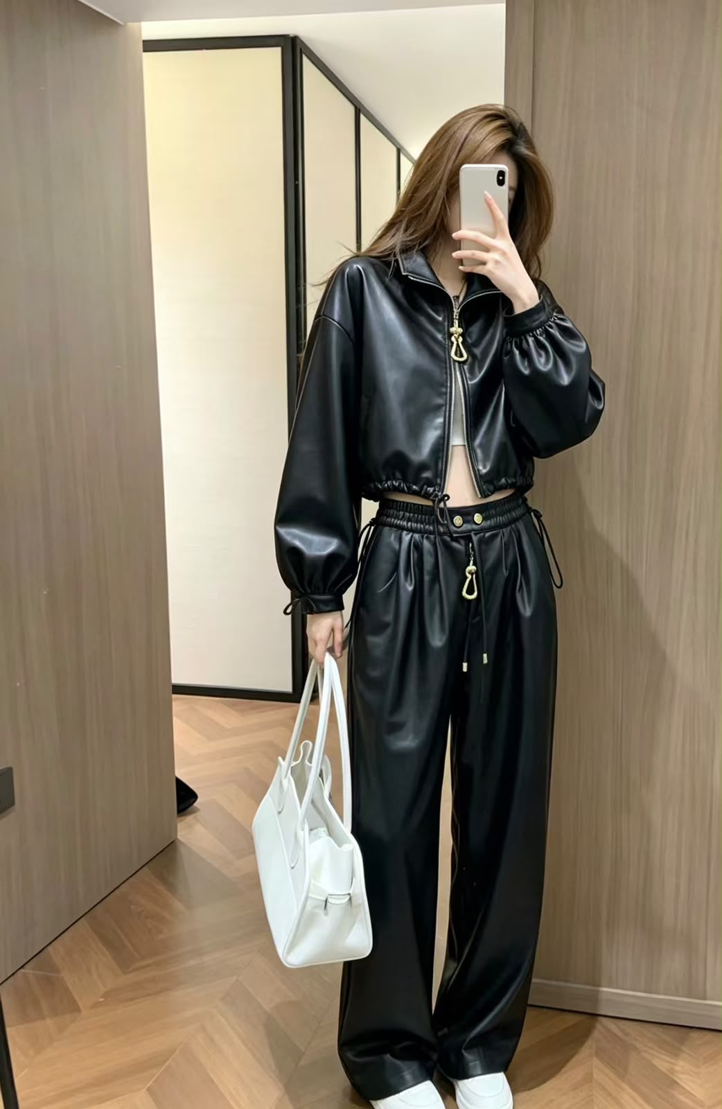 Maison Schiaparelli technical satin matching set