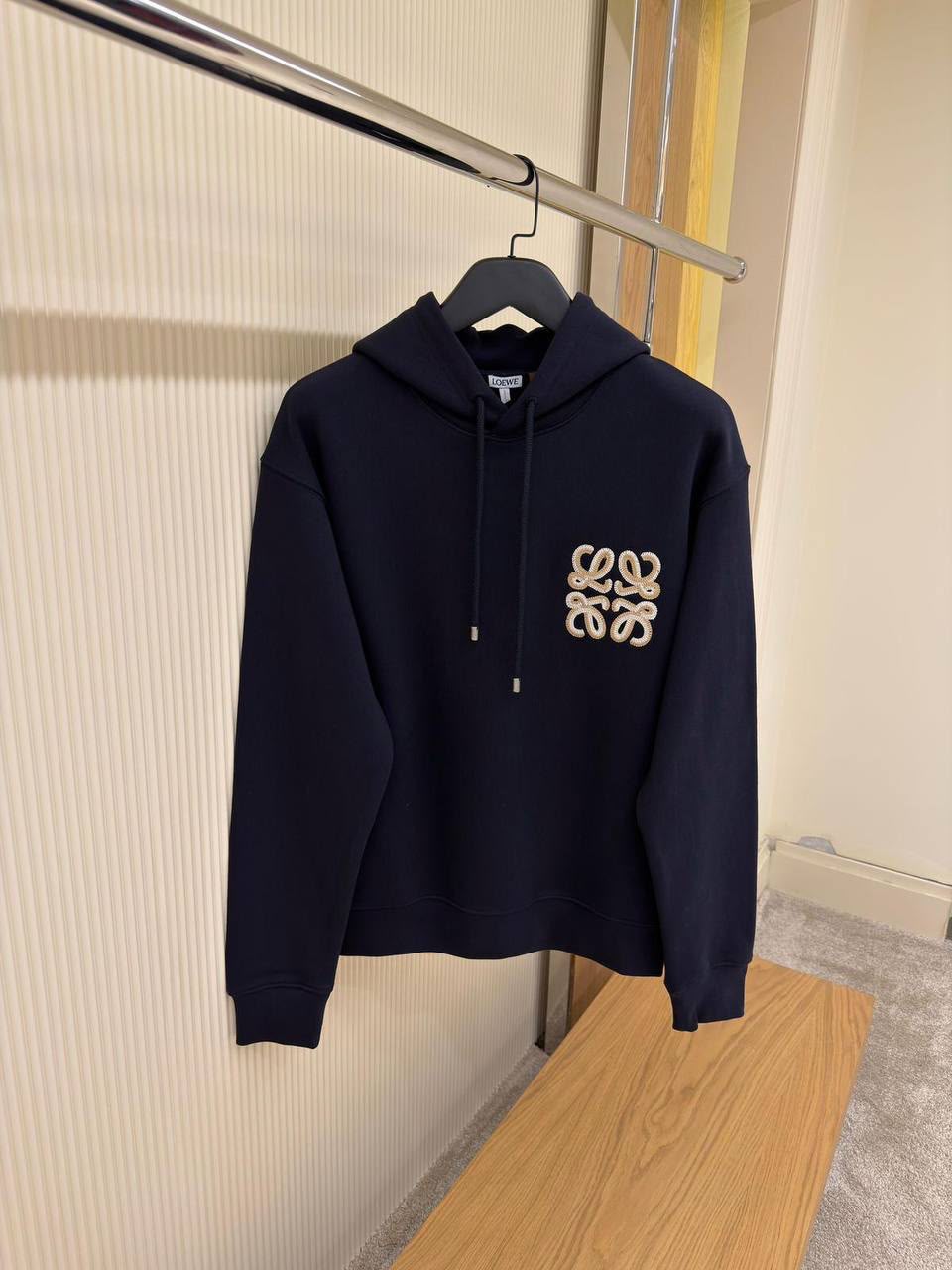 Loewe Anagram-Embroidered Cotton Fleece Hoodies