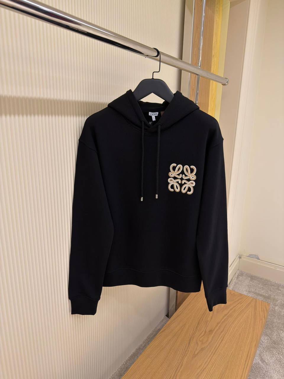 Loewe Anagram-Embroidered Cotton Fleece Hoodies