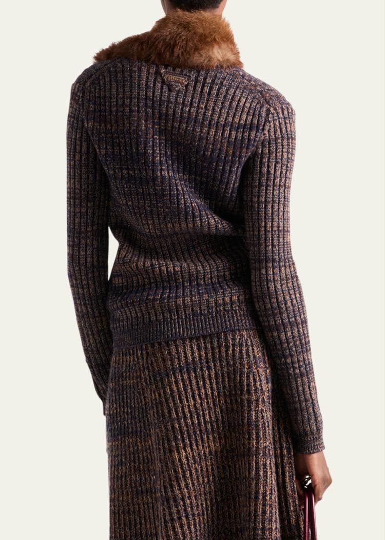 Prada rib-knit V-neck cardigan