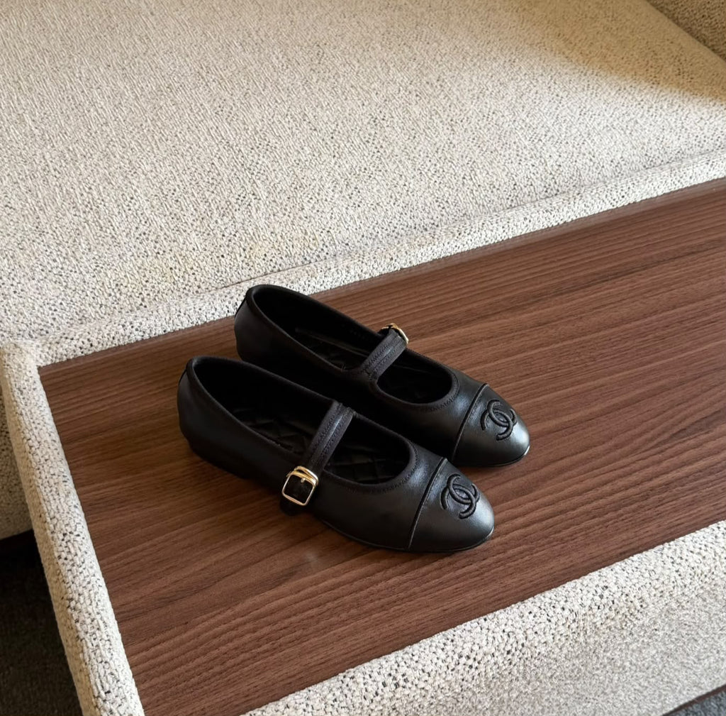 Chanel Quilted Lambskin Mary Jane Ballerina Flats