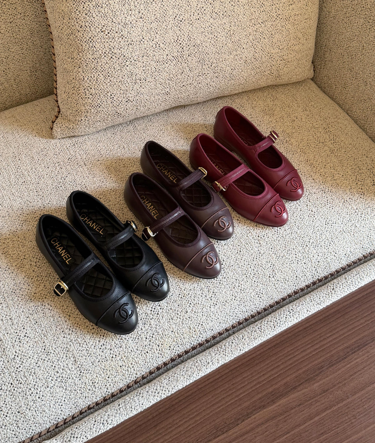 Chanel Quilted Lambskin Mary Jane Ballerina Flats