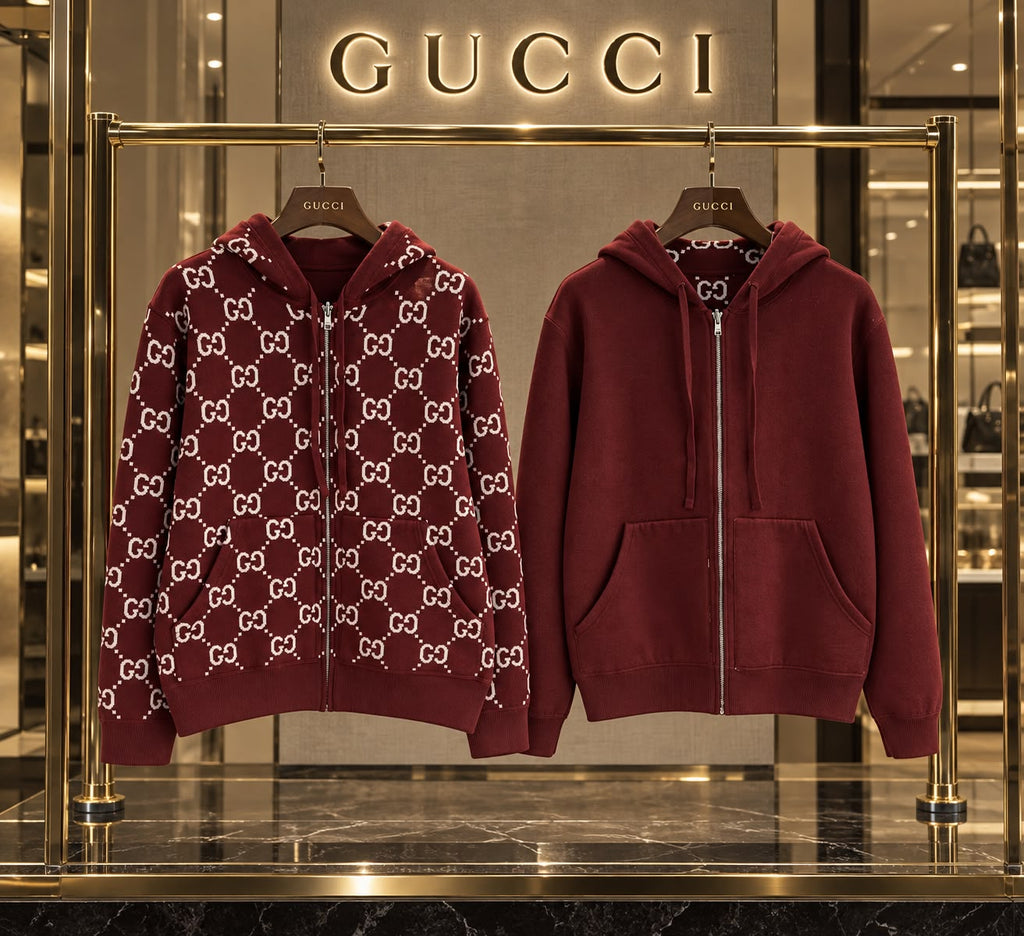 Gucci Reversible GG Cotton Jacquard Zip-Up Hoodie
