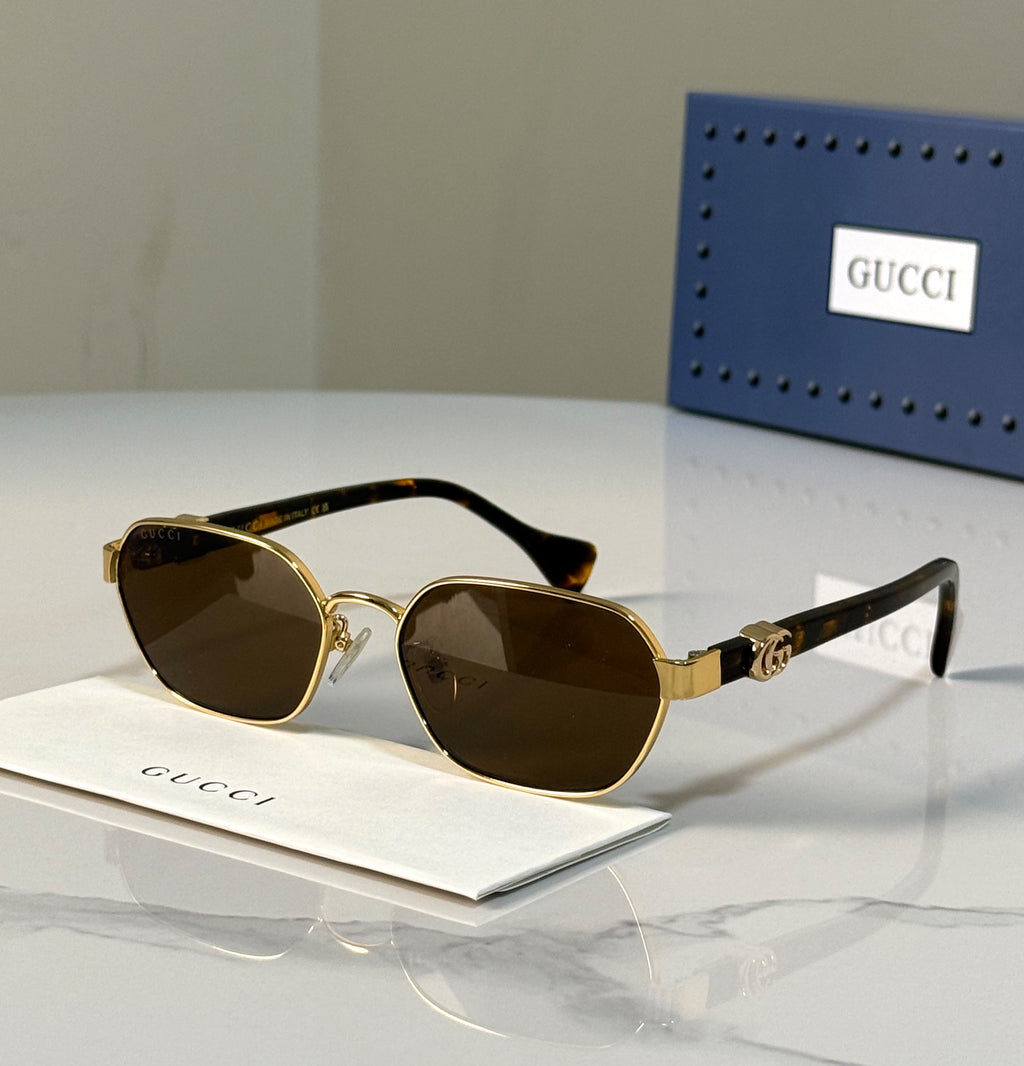 Gucci Hexagonal Metal Sunglasses