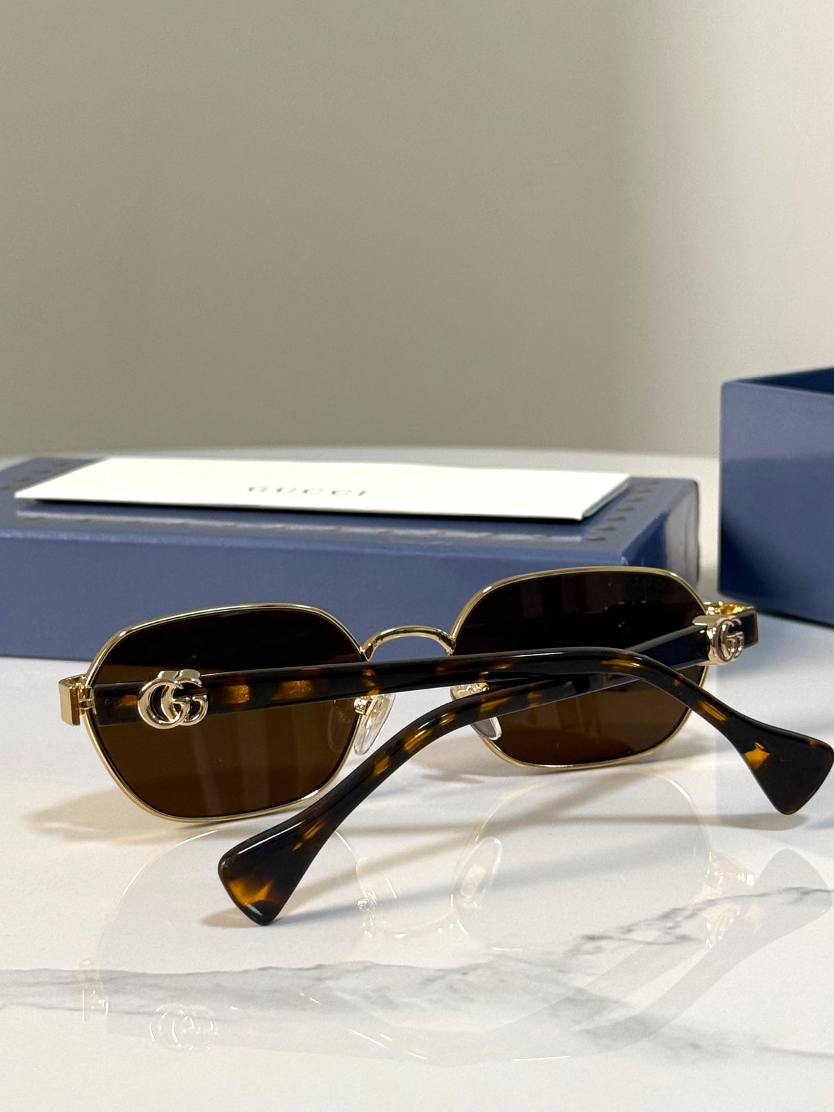 Gucci Hexagonal Metal Sunglasses