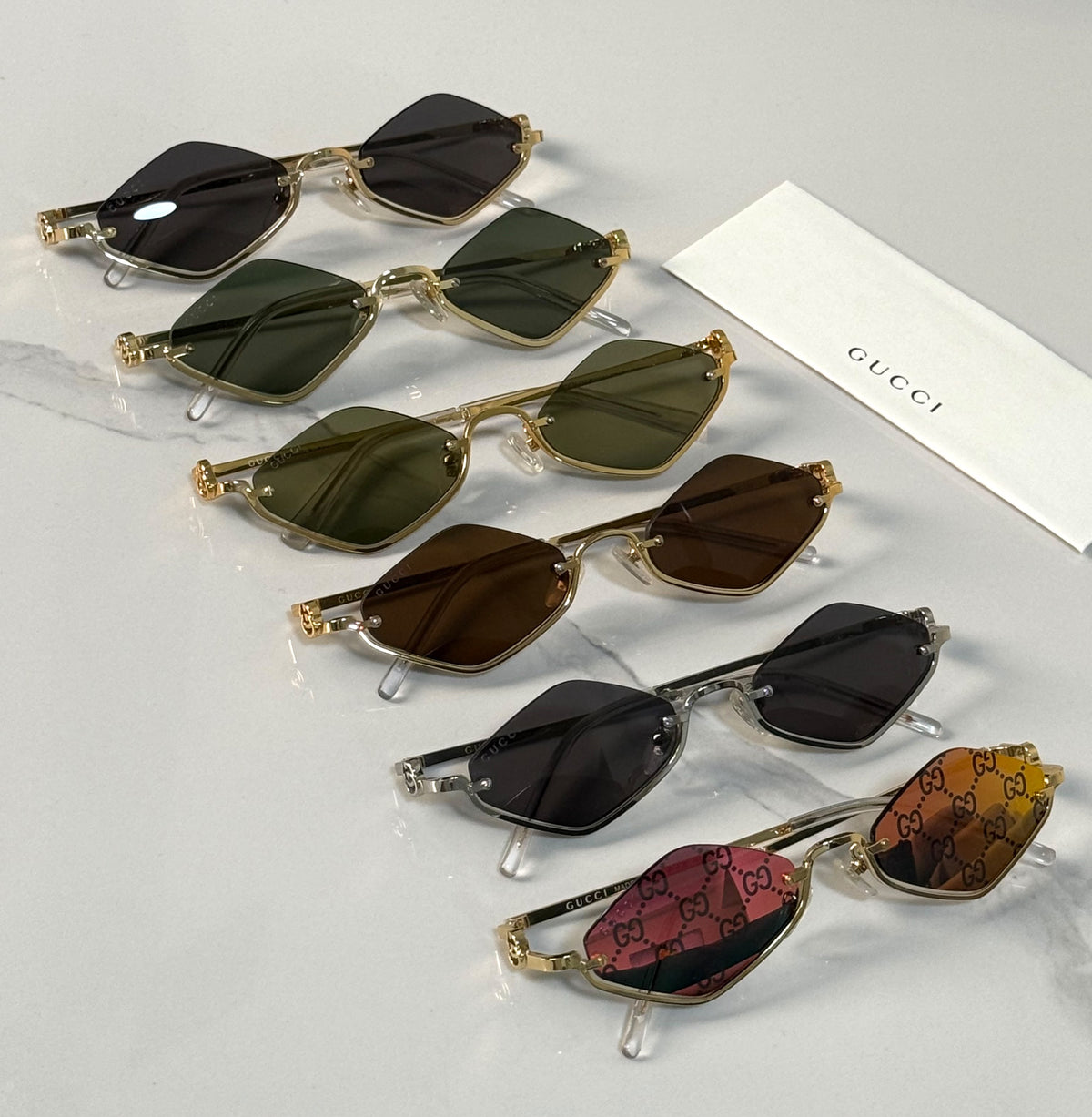 Gucci Geometric / Diamond Frame Sunglasses