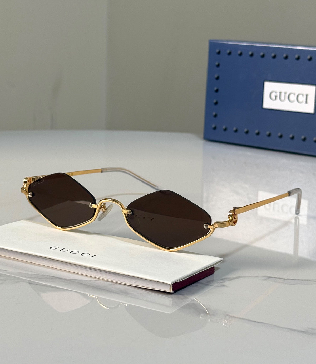 Gucci Geometric / Diamond Frame Sunglasses
