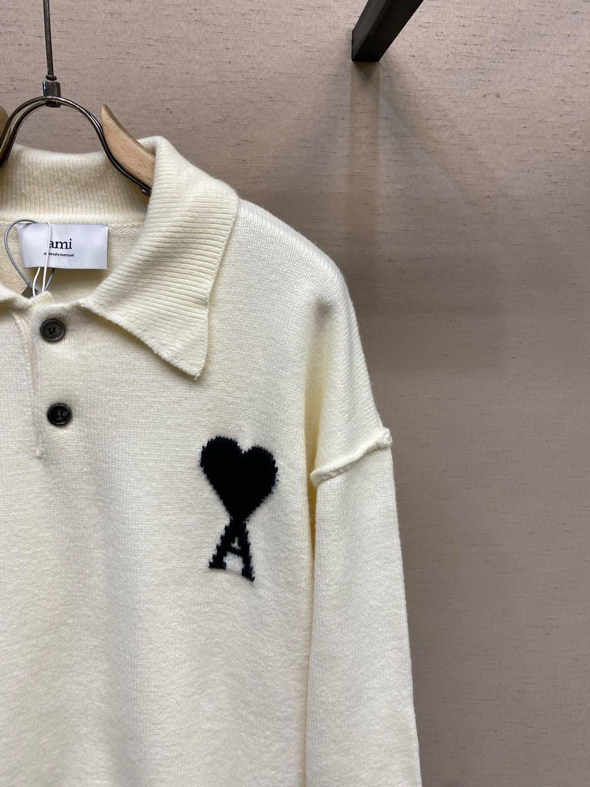 Ami De Coeur Felted Merino Wool Knit Polos