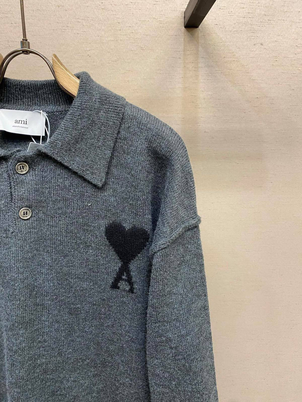 Ami De Coeur Felted Merino Wool Knit Polos