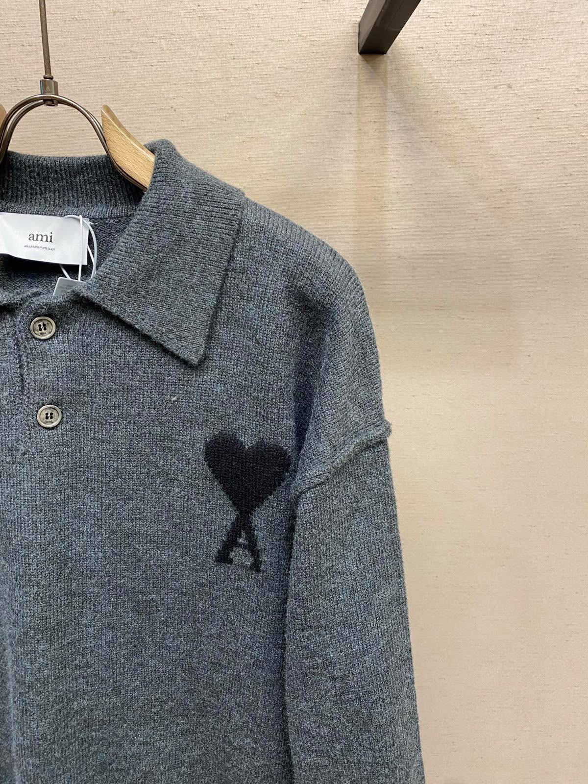 Ami De Coeur Felted Merino Wool Knit Polos