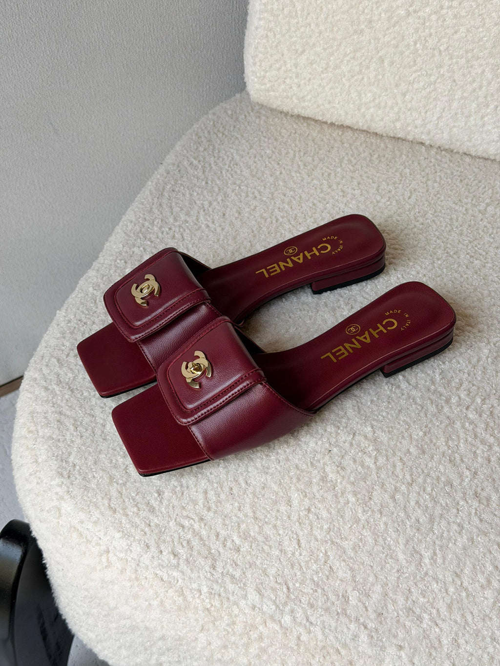Chanel Turn-Lock Flat Slides