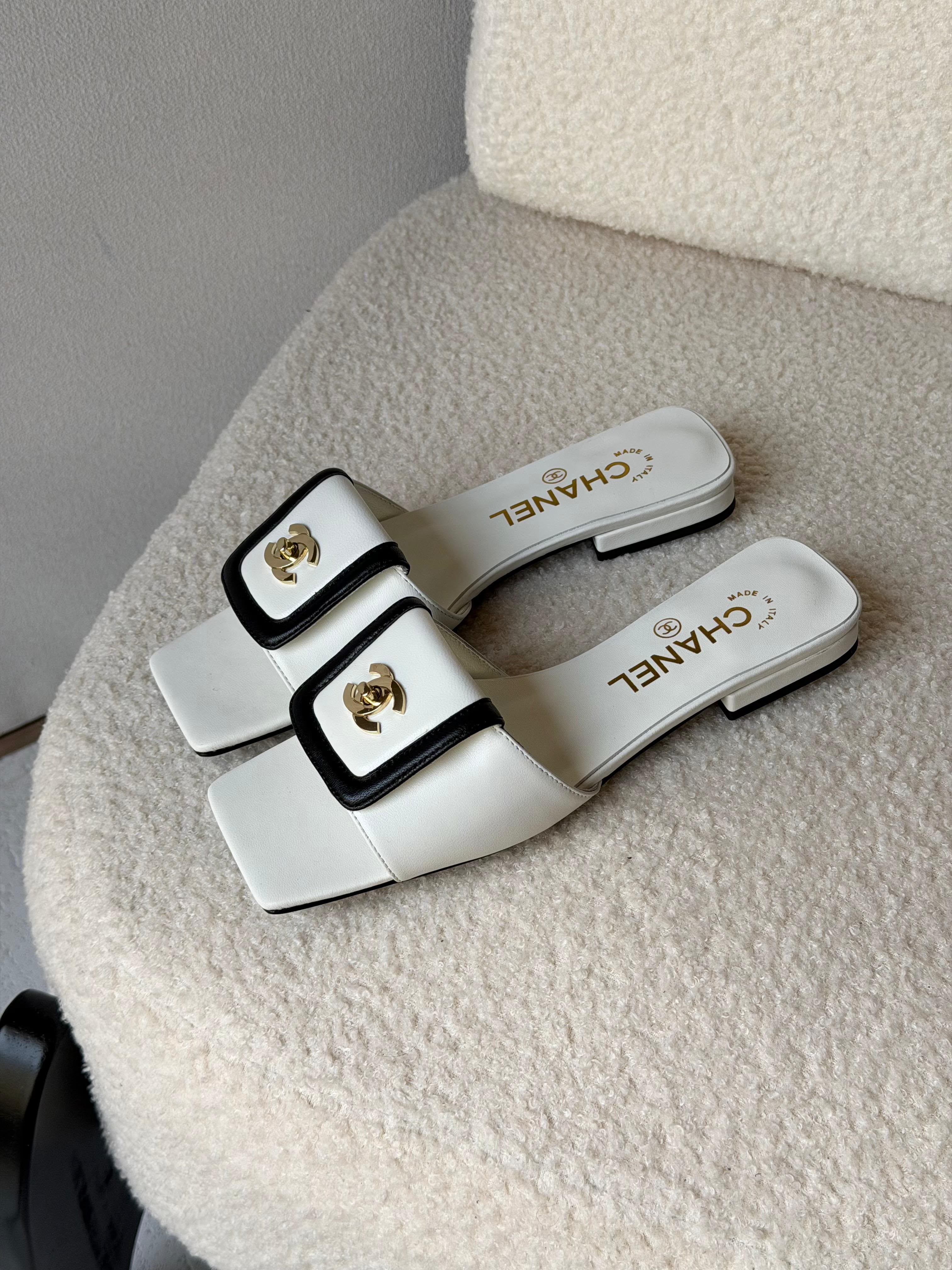 Chanel Turn-Lock Flat Slides