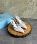 Prada mesh fabric slingback pumps
