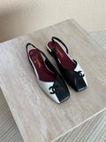 Chanel Two Tone Flat Slingbacks
