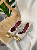 Chanel Lambskin & Patent Calfskin Slingbacks