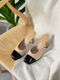 Chanel Mules in Suede Kidskin & Patent Calfskin