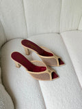 Chanel Coco Beach Mesh and Lambskin Mules