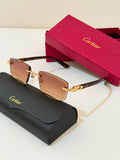 Cartier C Décor Rimless Rectangle Sunglasses