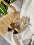 Chanel Slingbacks in Goatskin and Mixed Fibers