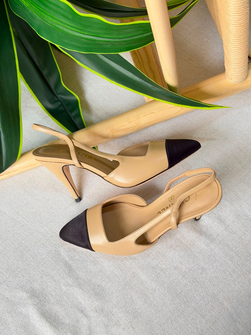 Chanel Slingbacks in Goatskin and Mixed Fibers