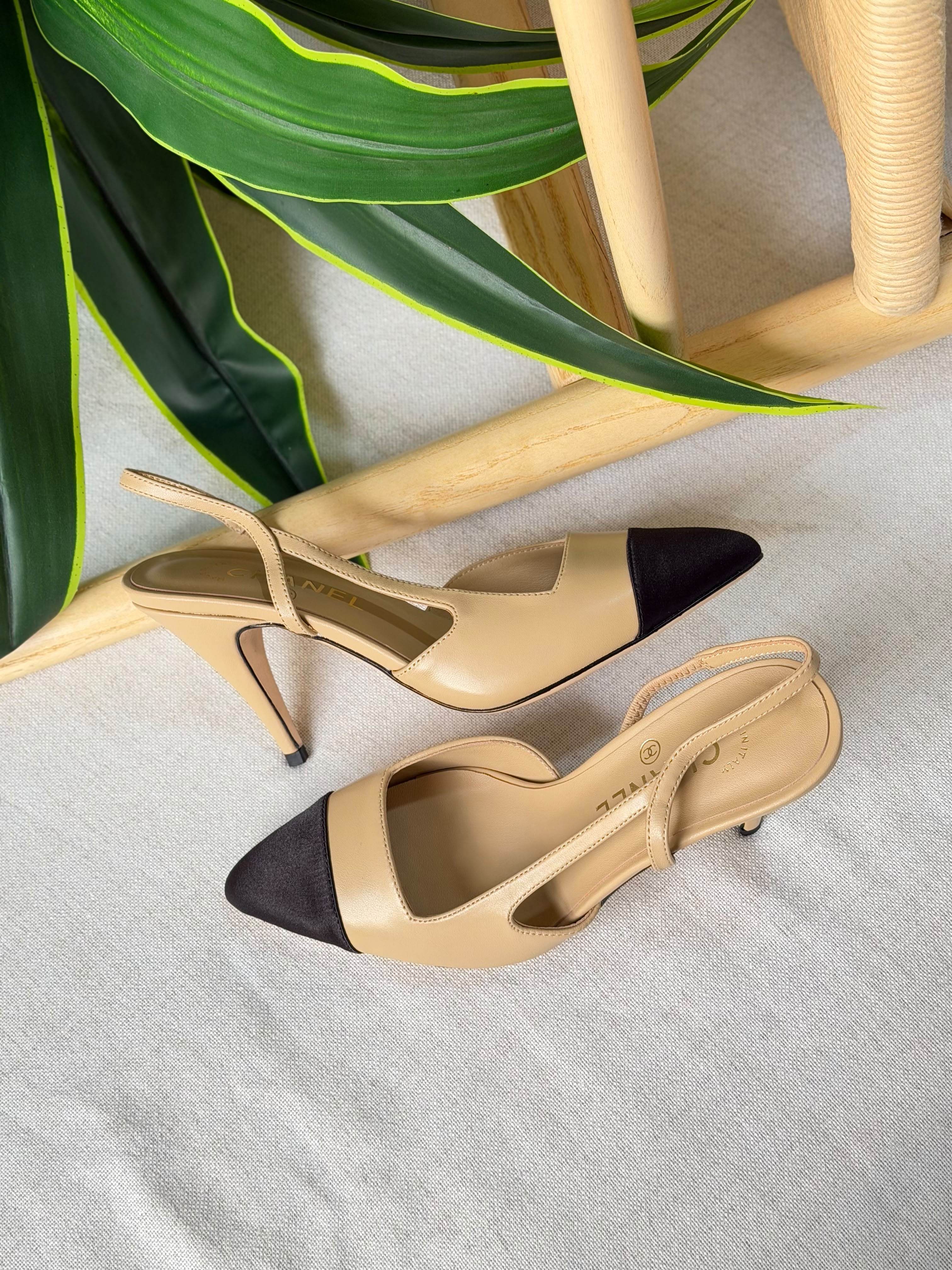 Chanel Slingbacks in Goatskin and Mixed Fibers