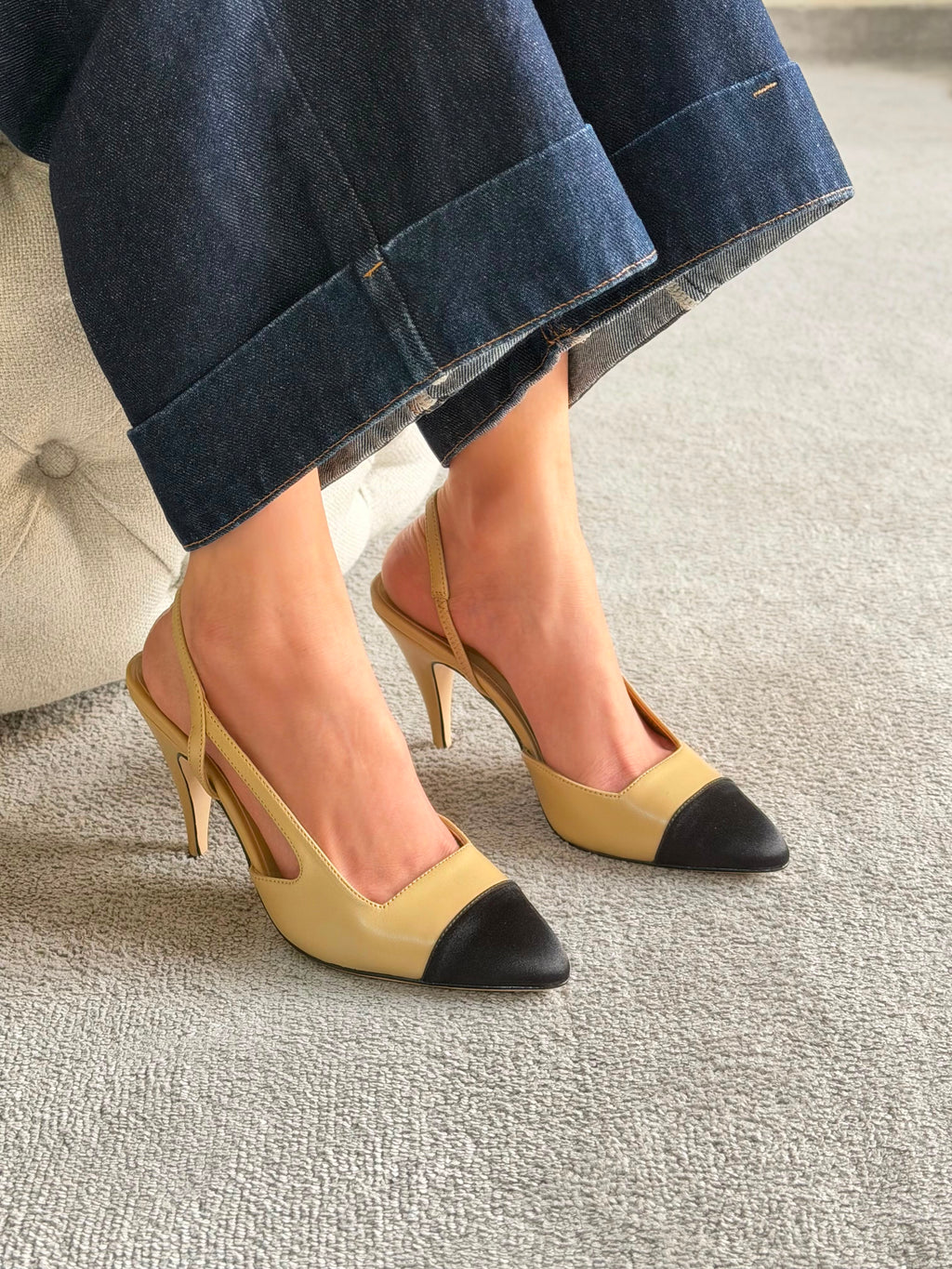Chanel Slingbacks in Goatskin and Mixed Fibers
