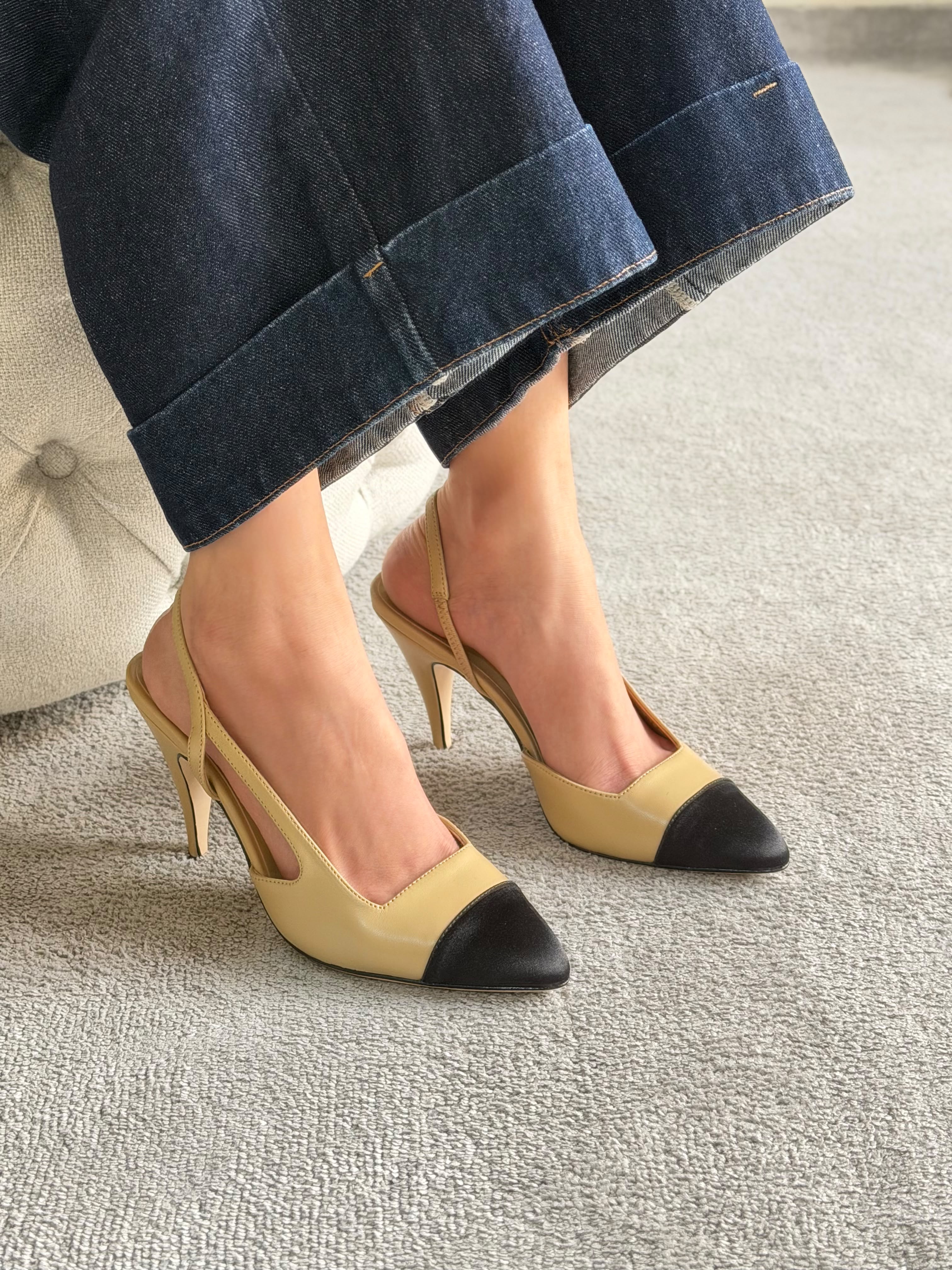 Chanel Slingbacks in Goatskin and Mixed Fibers