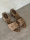 Gucci Horsebit slide sandals in GG canvas