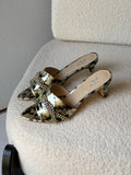 Gina Celine Mules in Chestnut Patent