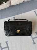 Chanel Crocodile-Embossed Calfskin Classic Flap Top Handle Bag