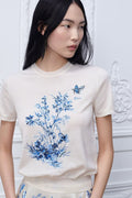Dior Short-Sleeved Embroidered Sweater