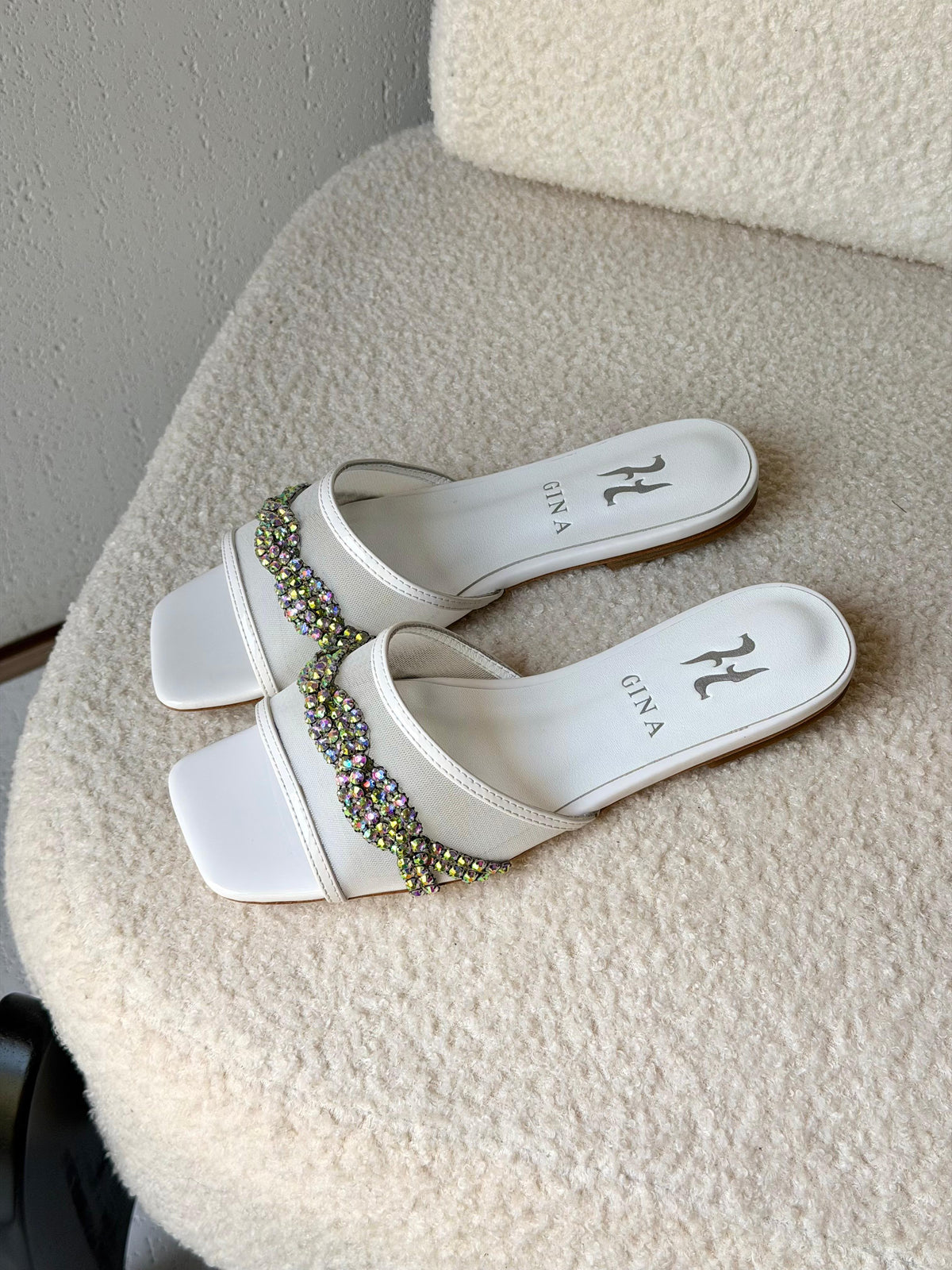 Gina Square-Toe Mesh Flats