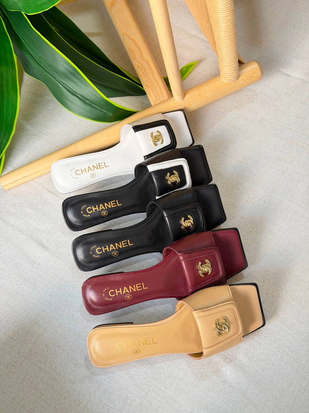 Chanel Turn-Lock Flat Mules