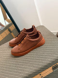 Zegna Triple Stitch Leather Sneaker