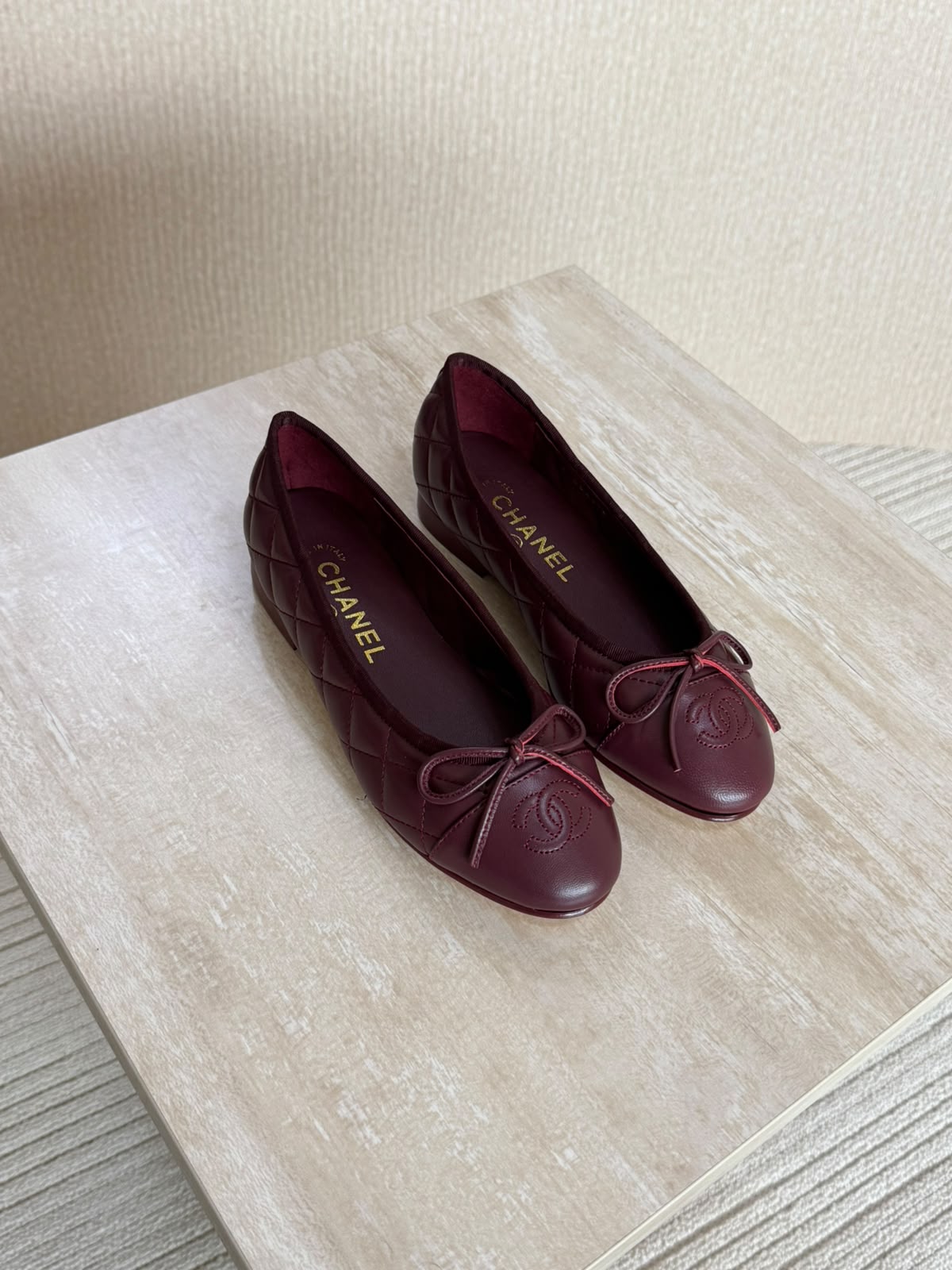Chanel Washed Out Denim Quilted Ballet