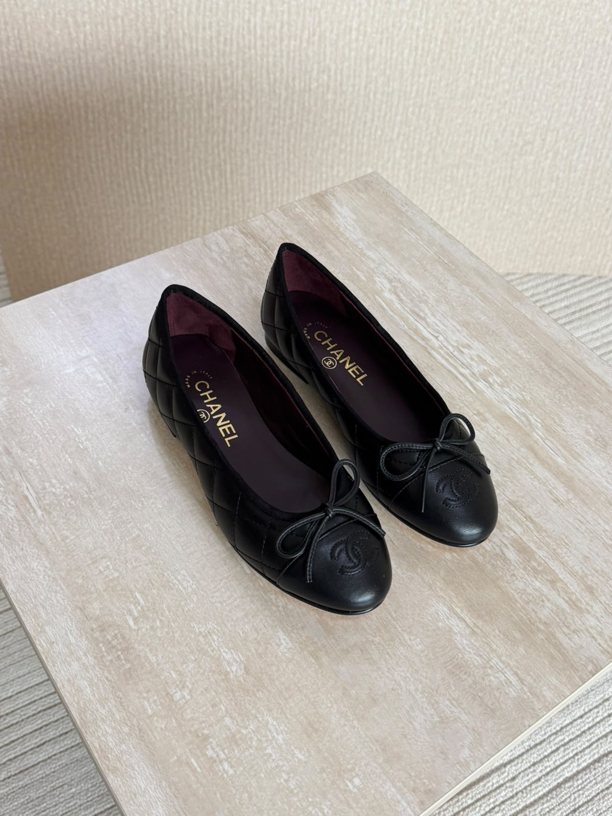 Chanel Washed Out Denim Quilted Ballet