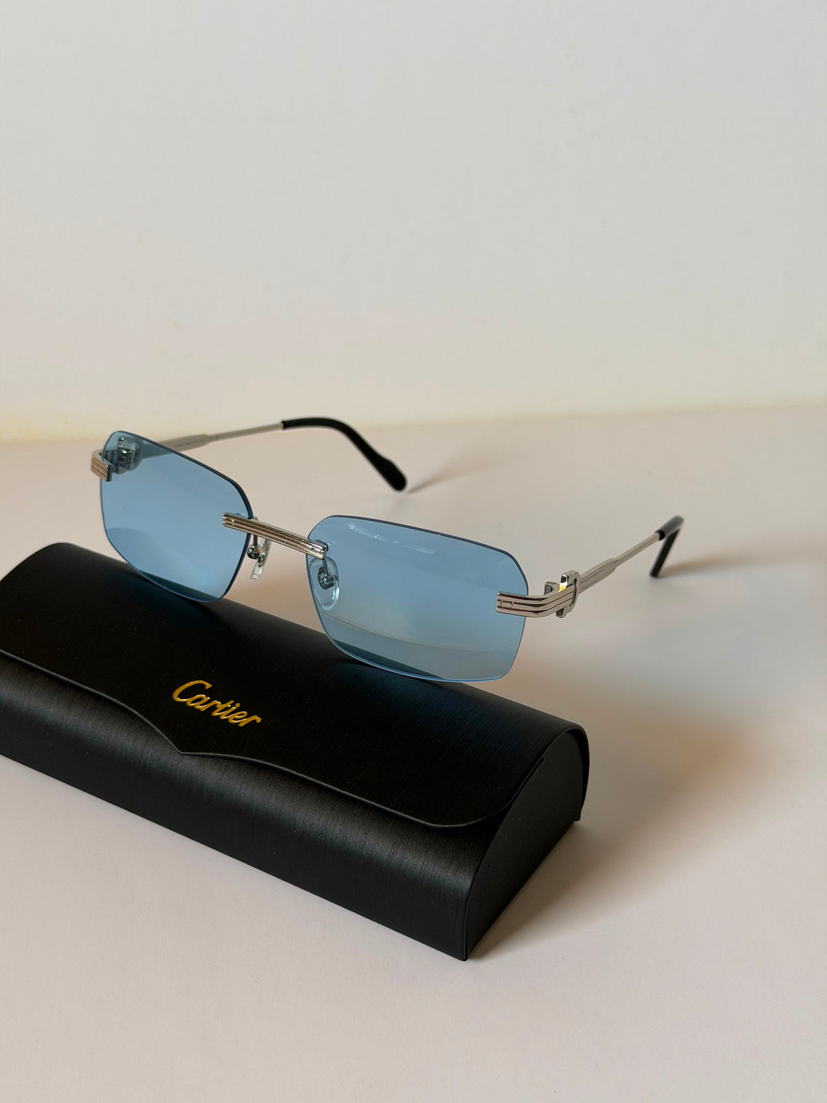 Cartier Première de Cartier Rimless Rectangle Sunglasses