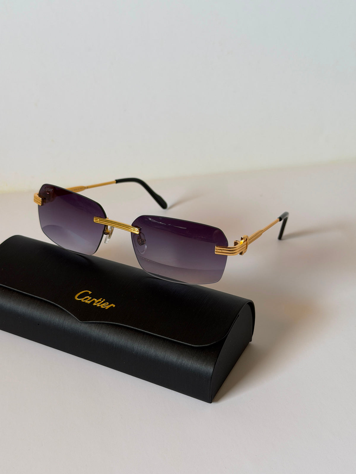 Cartier Première de Cartier Rimless Rectangle Sunglasses