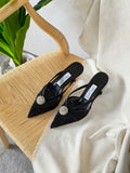 Jimmy Choo Vivi Crystal-Embellished Pointed-Toe Mules