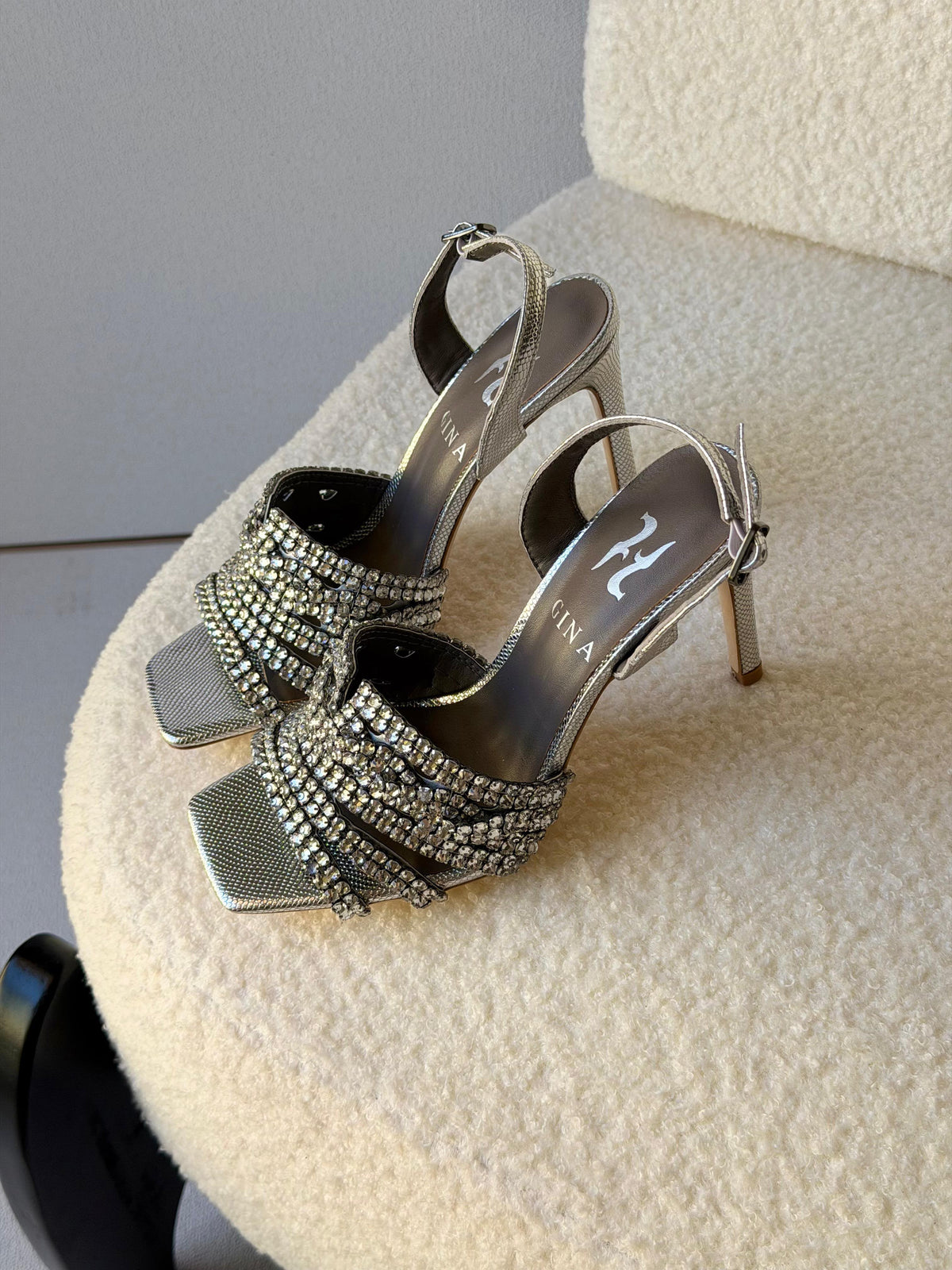 Gina Metallic Leather Slingback Sandals