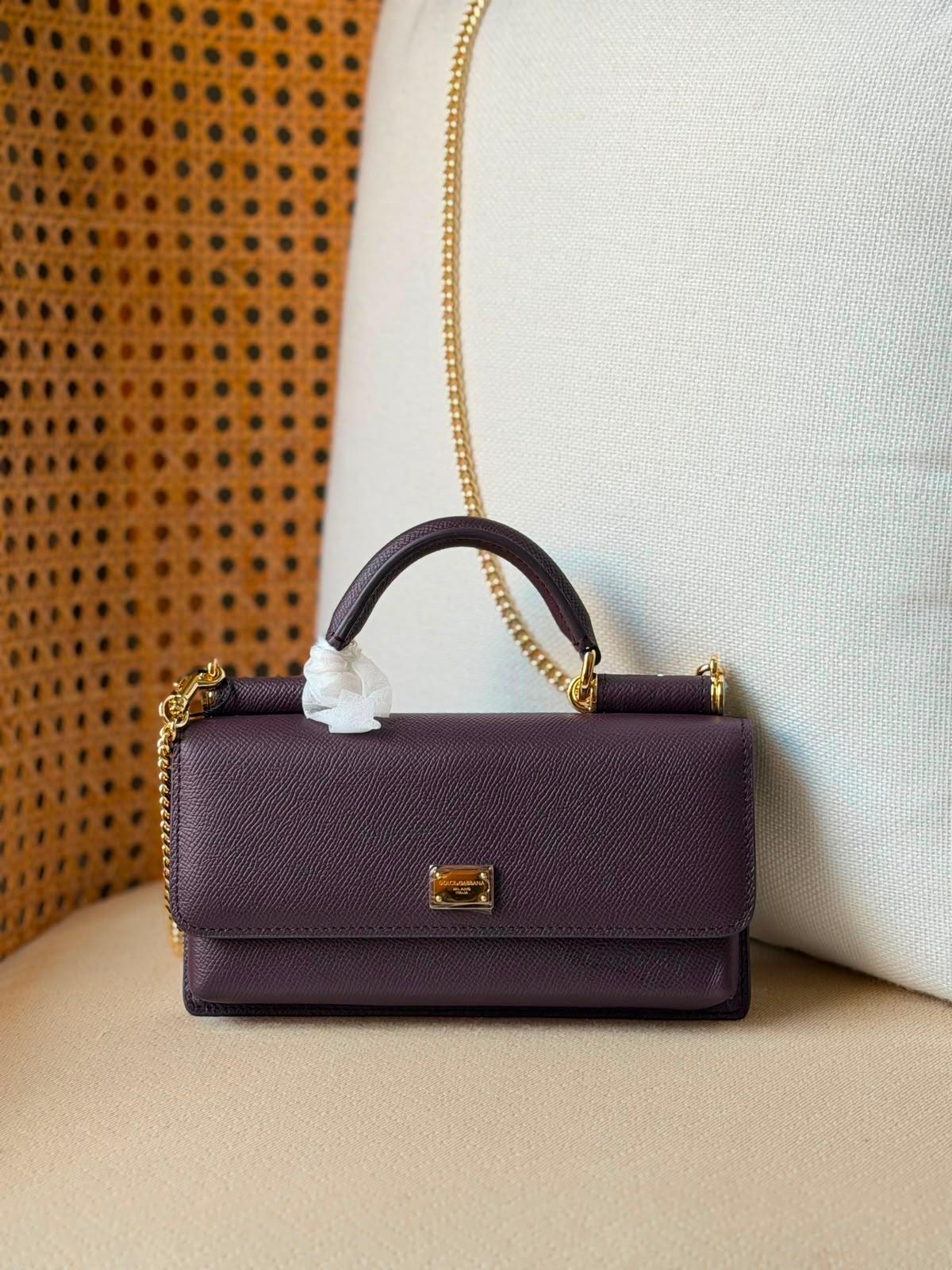 Dolce & Gabbana Leather Sicily Wallet on Chain Bag