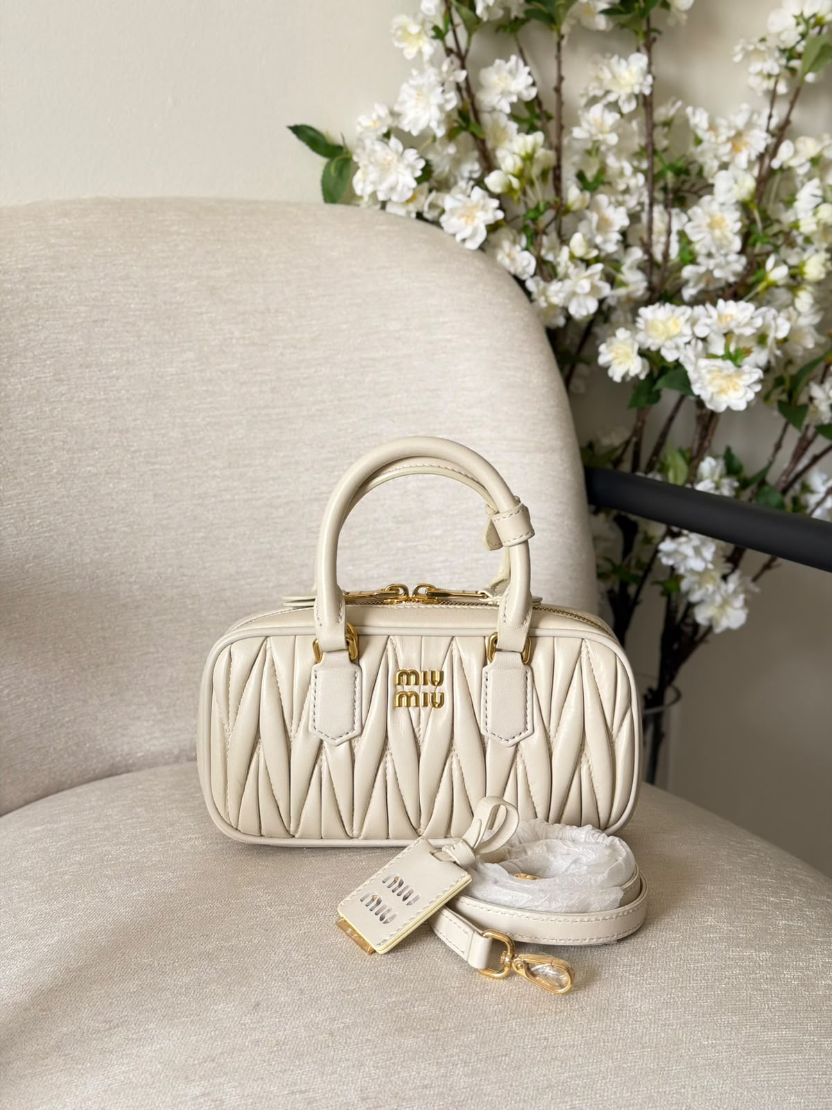 Miu Miu Arcadie Matelassé Nappa Leather Mini-Bag