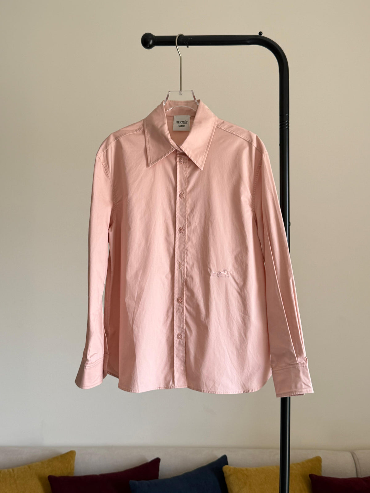 Hermes Vintage Cotton Poplin Button-Down Shirt