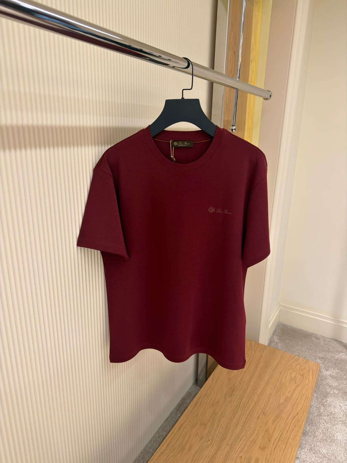Loro Piana Embroidered Logo Cotton Crew Neck T-Shirt